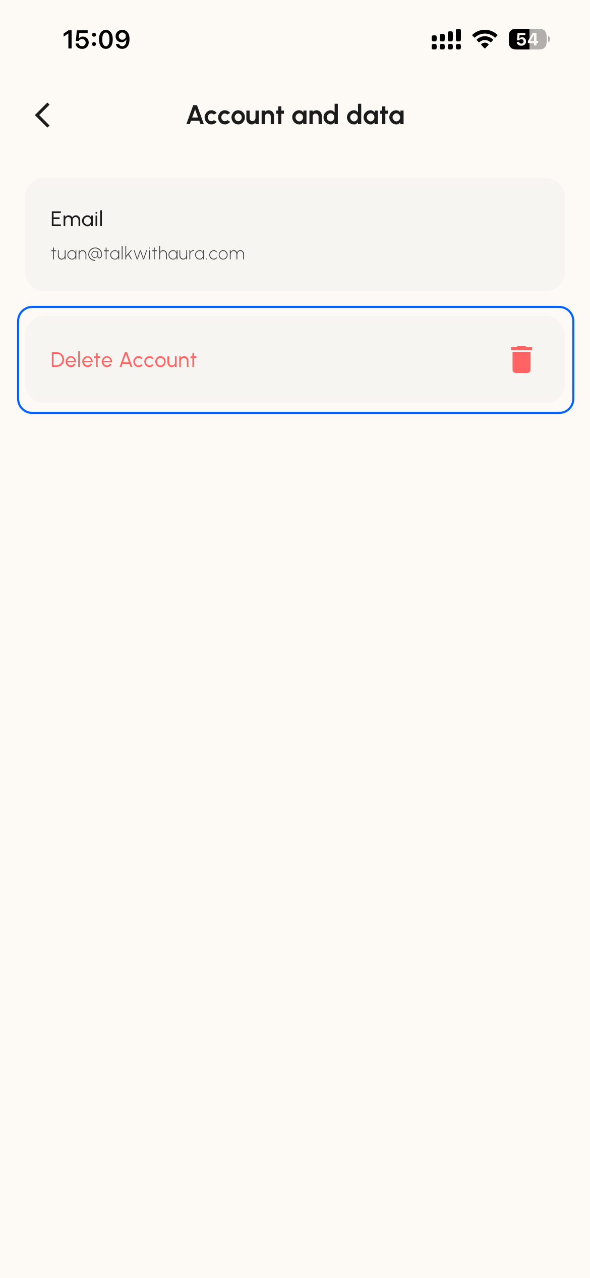 Step 3 - Select Delete Account